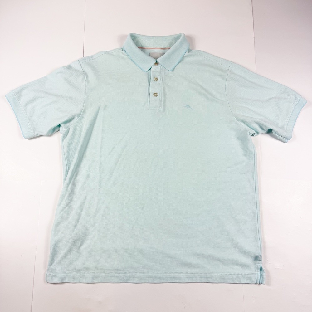 Tommy Bahama‎ Men's Light Blue Short Sleeve Polo Shirt Modal Large